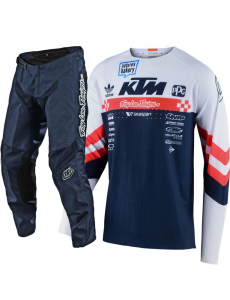 CONJUNTO TROY LEE DESIGNS 2021 MIX SE ULTRA FACTORY TEAM & GP - BRANCO / NAVY